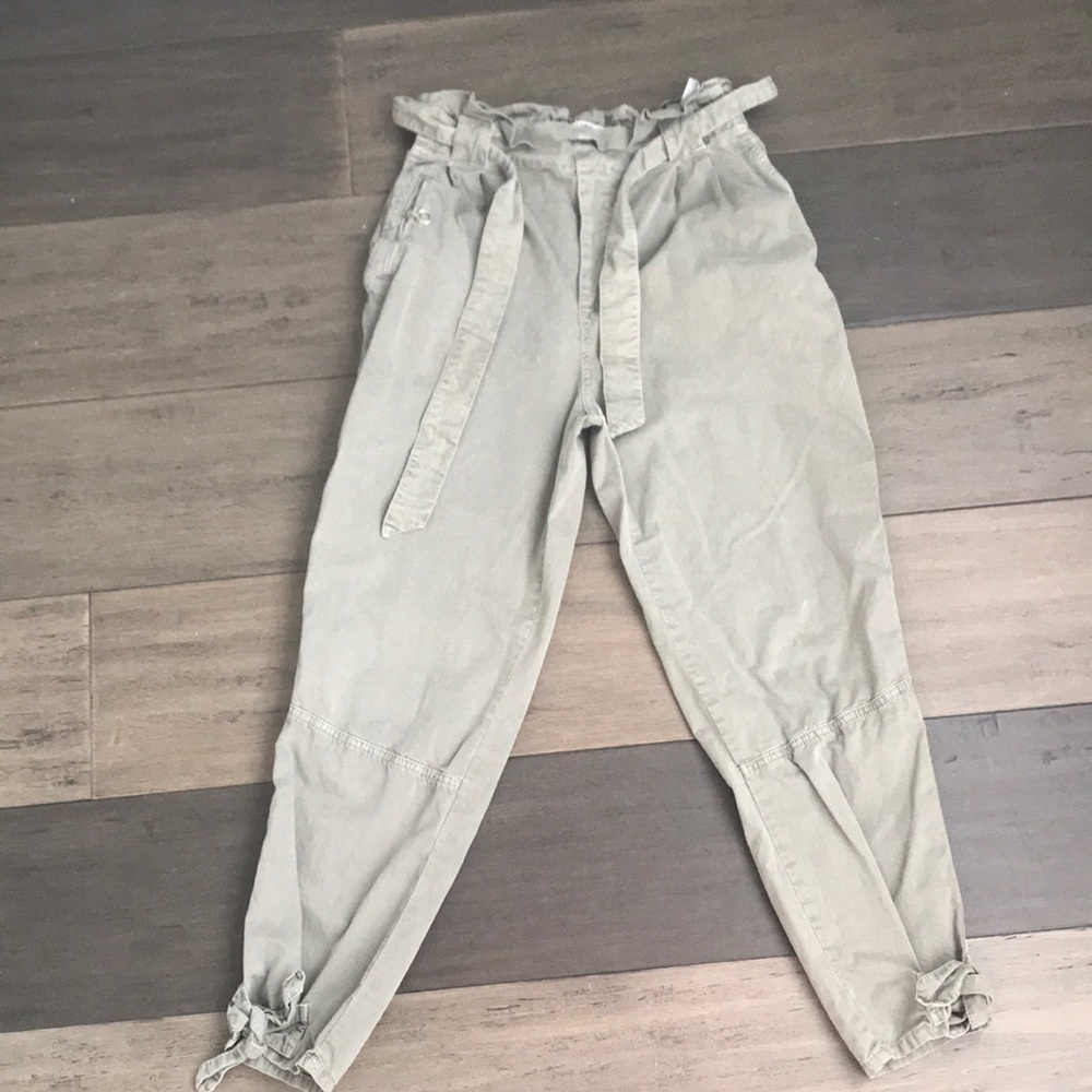 Army green high waisted pants